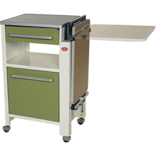 Прикроватный столик на роликах - AD-260.A - DUMAN HOSPITAL FURNITURE - с накроватным столиком / с выдвижными ящиками