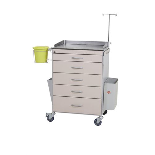 Медицинская тележка - AD-219.Z - DUMAN HOSPITAL FURNITURE - для общего применения / многофункциональная / 5 выдвижных ящиков