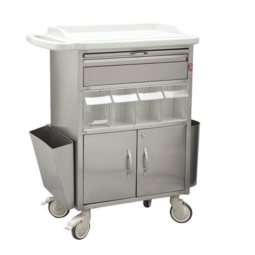 Тележка для анестезии - AD-850.10 - DUMAN HOSPITAL FURNITURE - для медикамента / из нержавеющей стали / 1 выдвижной ящик