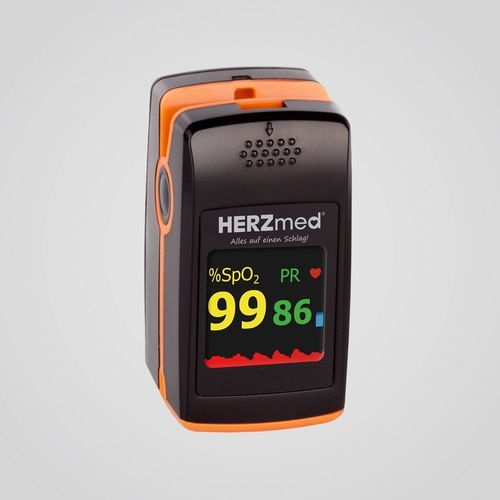 Пальцевый пульсоксиметр - PC-60E - HERZmed GmbH - медицинский / для обслуживания пациентов на дому / на аккумуляторе