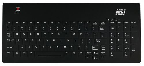 Медицинская клавиатура с цифровым блоком клавиатуры - KSI-1801 SX B - Key Source International - с международной раскладкой / из силикона / со светодиодной подсветкой