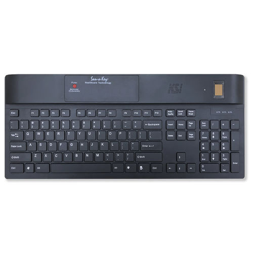 Медицинская клавиатура с цифровым блоком клавиатуры - KSI-1700 SX FFFB - Key Source International - с международной раскладкой / биометрическая / дезинфицируемая
