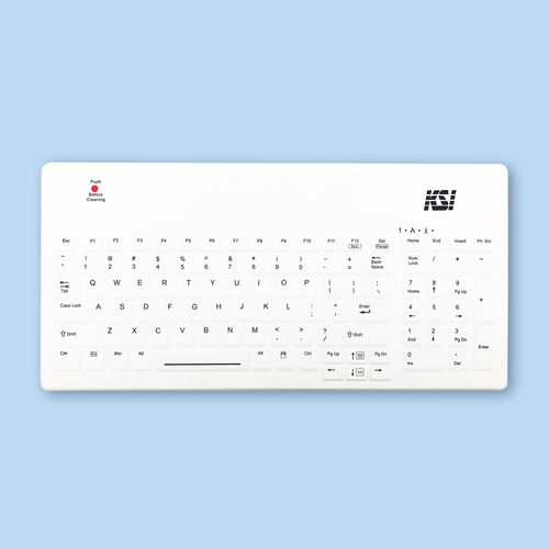 Медицинская клавиатура с цифровым блоком клавиатуры - KSI-1801 SX W - Key Source International - с международной раскладкой / из силикона / из силиконового каучука