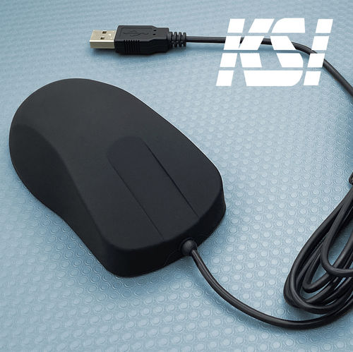 Оптическая медицинская компьютерная мышь - KB-MOUSE-BLACK - Key Source International - USB / с сенсорным колёсиком / из силикона