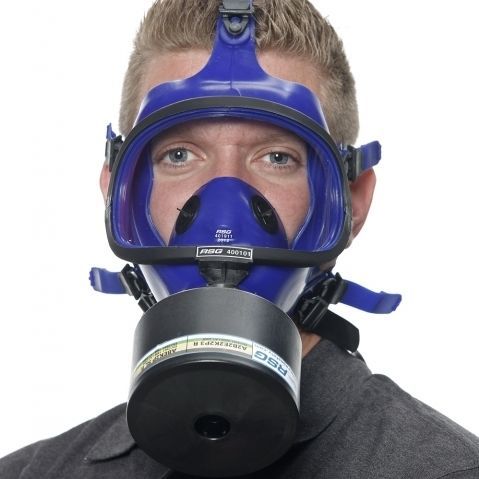 Защитная маска с активным угольным фильтром - 400 S  - RSG Safety - на все лицо / унисекс / синяя