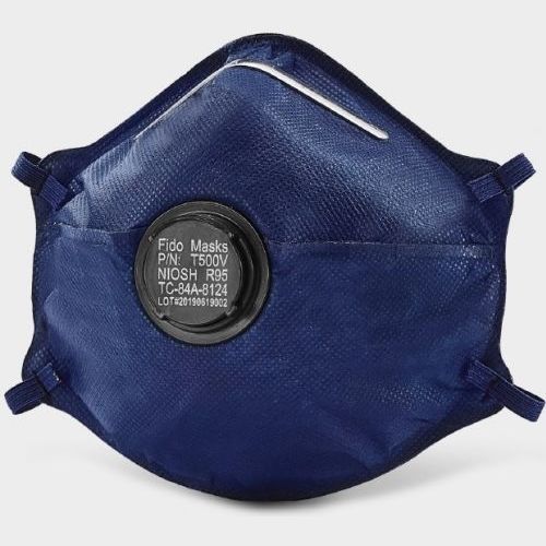 Маска R95 - T500V - FIDO MASKS CO., LTD. - без латекса / с клапаном выдоха / с активным угольным фильтром