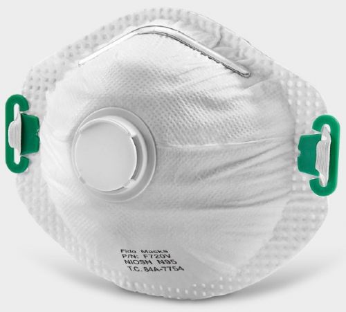 Маска N95 - F720V - FIDO MASKS CO., LTD. - без латекса / с клапаном выдоха / в форме чашки