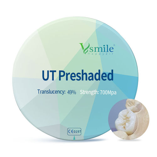 Циркониевый стоматологический материал - UT Preshaded - Hunan Vsmile Biotechnology Co. Ltd - CFAO / для стоматологической лаборатории / полупрозрачный