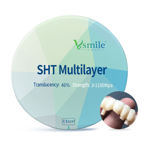 Циркониевый стоматологический материал - SHT  - Hunan Vsmile Biotechnology Co. Ltd - для стоматологических вкладок / для стоматологических накладок / CFAO
