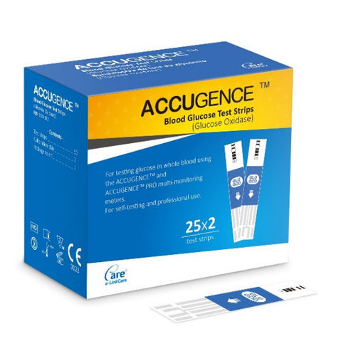 Тест-полоска для диабета - ACCUGENCE ® - e-LinkCare Meditech - для определения гематокрита / на глюкозу / гликемии