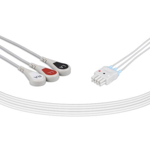 Медицинский кабель ЭКГ - NKB3-90S - Unimed Medical Supplies - 3 провода / для Nihon Kohden / многоразовый