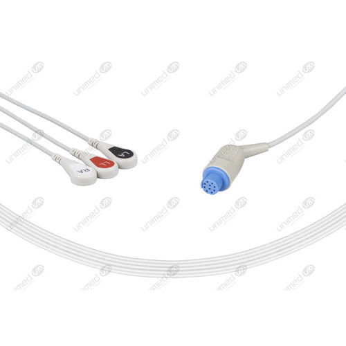 Медицинский кабель ЭКГ - 2395S - Unimed Medical Supplies - 3 провода / многоразовый