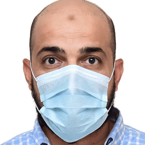 Xирургическая маска типа I - FVSurgical - для взрослых / упаковка 50 штук / синяя