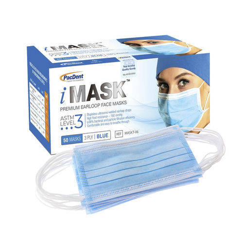Xирургическая маска уровень 3 - iMask™ - Pac-Dent - для взрослых / упаковка 50 штук / синяя
