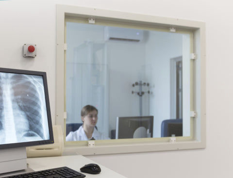 Окно для наблюдения - XrayCurtains - для радиологической защиты / фиксированное / свинцовое стекло