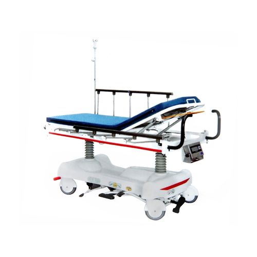 Тележка-каталка перекладчик пациента - XF184 - Foshan Xufeng Medical Technology Co., Ltd. - гидравлическая / с регулируемой высотой / с регулируемой спинкой