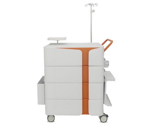 Тележка для неотложной помощи - Emergency Cart B-9-1 - HYZMED Medical - для хранения / с подносом / с мусорным баком