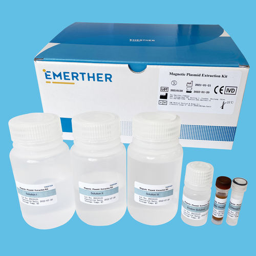 Набор реактивов на магнитных шариках - EmerTher® Plasmid DNA Purification Kit - The EmerTher Company - извлечение ДНК / для последовательности оснований в ДНК / бактерии