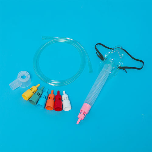 Кислородная маска из ПВХ - OM30 series - Haiyan Kangyuan Medical Instrument - одноразового применения / трубка Вентури / регулируемая