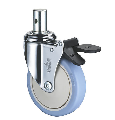 Колесо из полиуретана - 1M-C01-05D-100-271 - Zhongshan Xiangrong Caster Manufacturing Co.,Ltd - с тормозом / поворотный