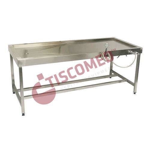 Стол для мойки покойников - TOMU 6300 - Tiscomed - прямоугольный / с раковиной / из нержавеющей стали
