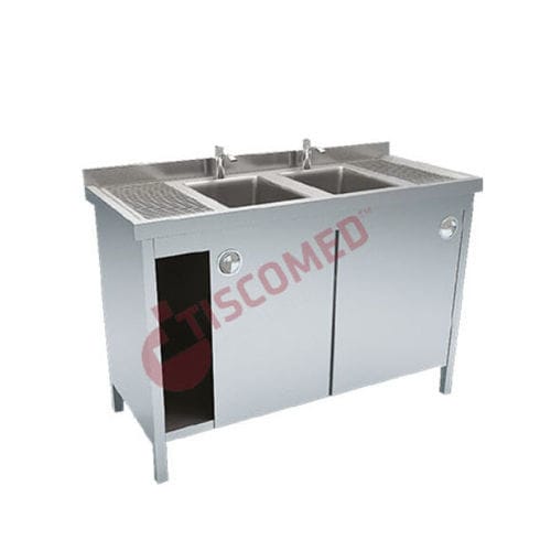 Медицинская кухонная раковина - TINI 4010 - Tiscomed - лабораторная / 2 места / из нержавеющей стали