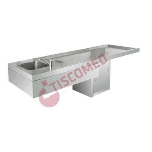 Стол для аутопсии - TOMU 6100 - Tiscomed - прямоугольный / фиксированный / с раковиной