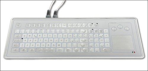 Клавиатура с сенсорной панелью - KT-96-TM-04 - K-Tronic - из алюминия / USB / противомикробная