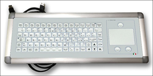 Клавиатура с сенсорной панелью - KT-105-IM-04 - K-Tronic - из алюминия / USB / противомикробная
