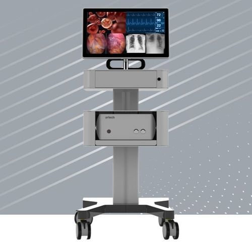 Телемедицинская тележка с регулируемой высотой - ÇİZGİ TEKNOLOJİ ELEKTRONİK TASARIM VE ÜRETİM A.Ş. - защищенная / с выдвижным ящиком / с сенсорным экраном