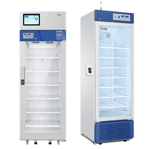 Фармацевтический холодильник - HYC-390R - Haier Biomedical - вертикальный / 1 дверца / со стеклянной дверью