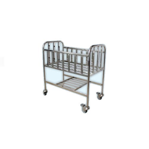 Медицинская люлька с фиксированной высотой - MC-11 - jia mei medical products co.,ltd - на роликах / с ящиком для хранения / из нержавеющей стали