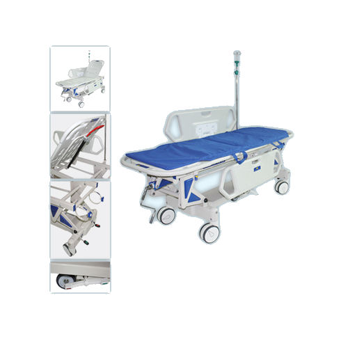 Тележка-каталка перекладчик пациента - TS-1 - jia mei medical products co.,ltd - ручная / с регулируемой высотой / с регулируемой спинкой