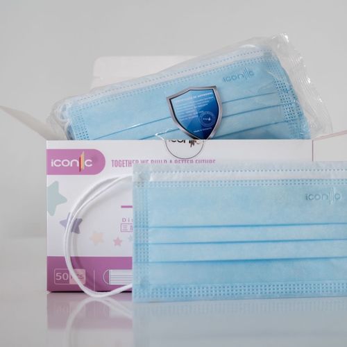 Xирургическая маска EN14683 - Ocean Blue - Iconic Medicare - из полипропилена / без латекса / без стекловолокна