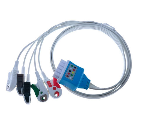 Кабель ЭКГ 3 провода - EL103SA-MQ1 - Shenzhen Redy-Med Technology Co.,Ltd - 5 проводов