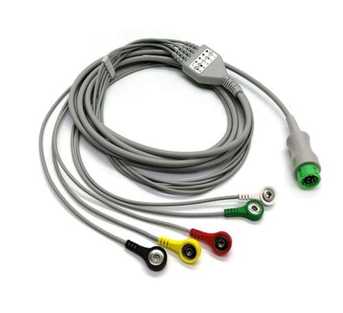 Кабель ЭКГ 3 провода - EC203SA-012 - Shenzhen Redy-Med Technology Co.,Ltd - 5 проводов