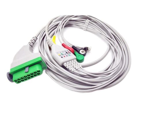 Кабель ЭКГ 3 провода - EC203SA-136 - Shenzhen Redy-Med Technology Co.,Ltd - 5 проводов