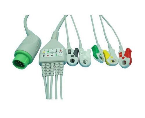 Кабель ЭКГ 3 провода - EC203SA-022R - Shenzhen Redy-Med Technology Co.,Ltd - 5 проводов