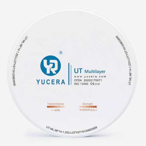 Стоматологический материал из керамики - UT Multilayer - YUCERA - циркониевый / циркониевый / из двуокиси циркония