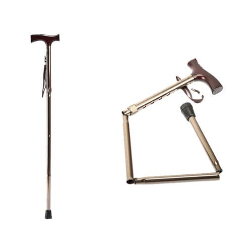 Трость с Т-образной рукояткой - KR927L - Zhenjiang Kangrui Rehabilitation Equipment Co., Ltd. - с регулируемой высотой / складная