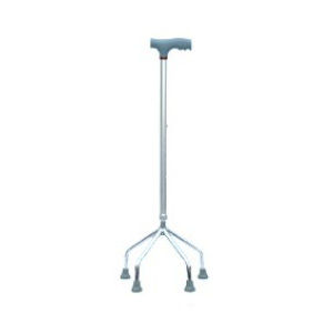 Трость с Т-образной рукояткой - KR922 - Zhenjiang Kangrui Rehabilitation Equipment Co., Ltd. - на четырех опорах / с регулируемой высотой