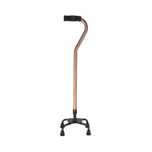 Трость с изогнутой рукояткой - KR947 - Zhenjiang Kangrui Rehabilitation Equipment Co., Ltd. - на четырех опорах / с регулируемой высотой