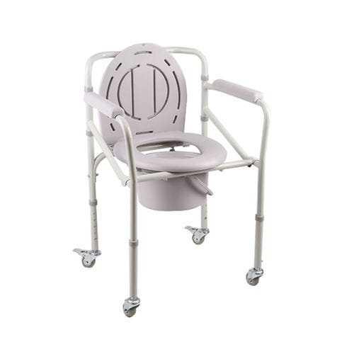 Стул для душа с подлокотниками - KR696  - Zhenjiang Kangrui Rehabilitation Equipment Co., Ltd. - на колесиках / с отверстием для туалета / с ведром