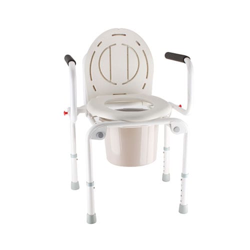 Стул для душа с подлокотниками - KR813  - Zhenjiang Kangrui Rehabilitation Equipment Co., Ltd. - с отверстием для туалета / с ведром / со спинкой
