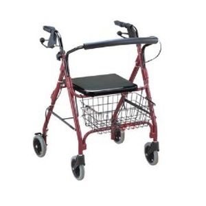 4-колесный ролятор - KR966LH-6 - Zhenjiang Kangrui Rehabilitation Equipment Co., Ltd. - алюминиевая рама / с сиденьем / с корзиной