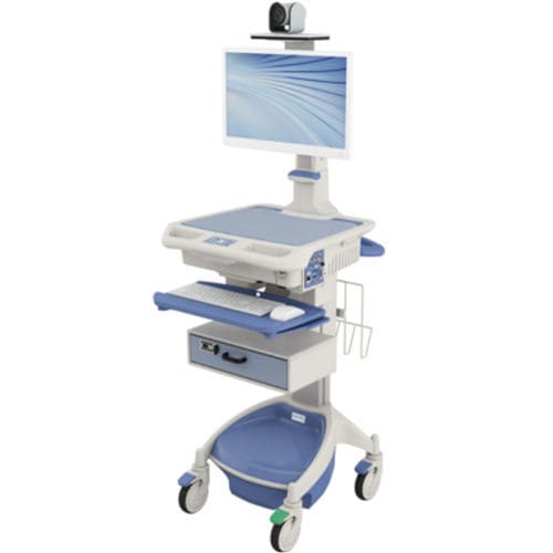 Информационная рабочая станция телемедицинские услуги - AccessPoint™ - Touchpoint Medical - без вентилятора / с регулируемой высотой / на роликах