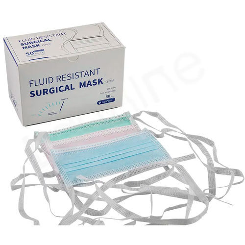 Xирургическая маска EN14683 - 15703F - Zhejiang Lanhine Medical Products - для взрослых / упаковка 50 штук / синяя