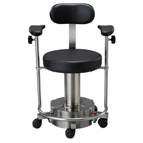 Электрическое кресло хирурга - Levitate MT - Palakkad Surgical Industries - из нержавеющей стали / с регулируемой высотой / мобильное