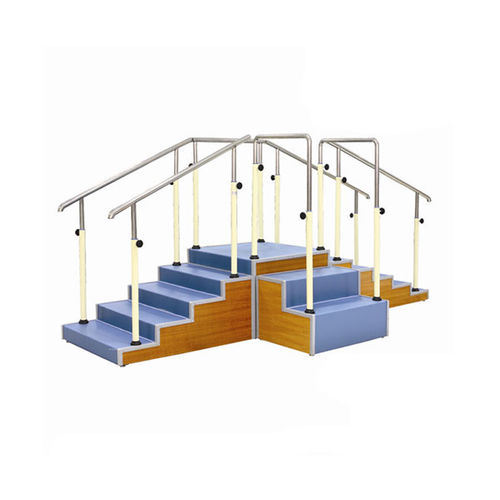 Угловая лестница для реабилитации - KD-FTI-02 - Changzhou KonDak Medical Rehabilitation Equipment - 2 поручня / с рампой