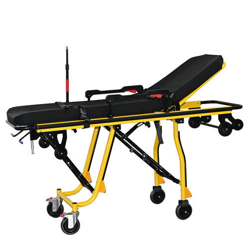 Тележка-каталка для машин скорой помощи - YHR-A8 - Zhangjiagang Herui Medical Equipment Co., Ltd. - механическая / складная / с регулируемой спинкой